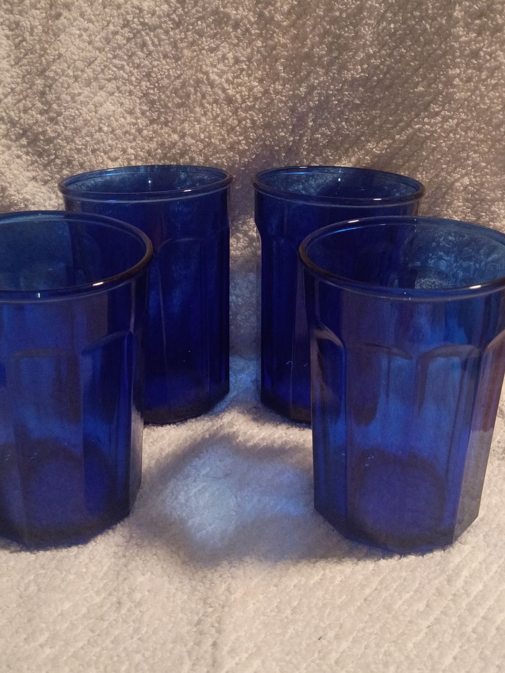 Cobalt Blue Glass Tumbler Set - 4 Pack